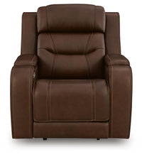 Knightington Brown Power Recliner with Audio Seating