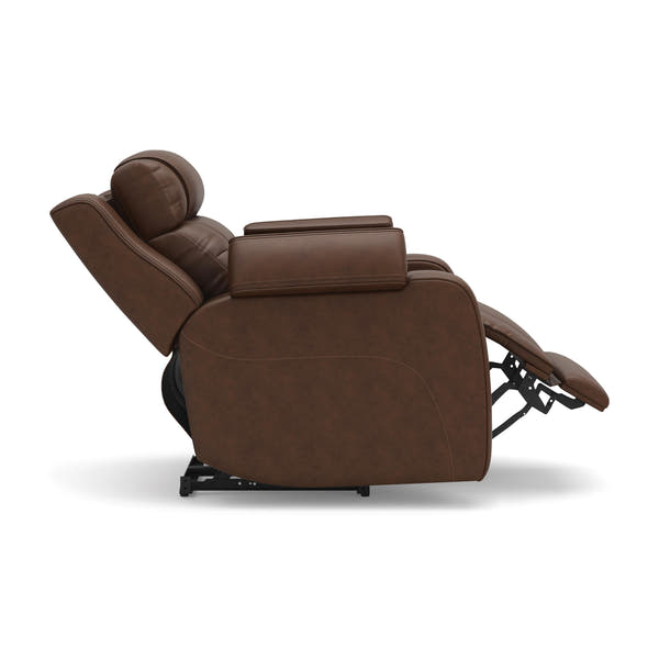 Knightington Brown Power Recliner with Audio Seating