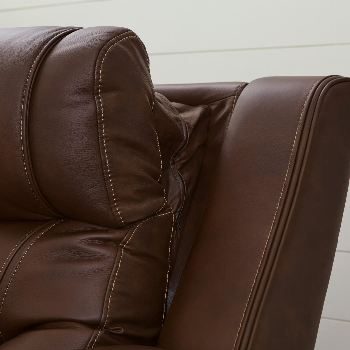 Knightington Brown Power Recliner with Audio Seating