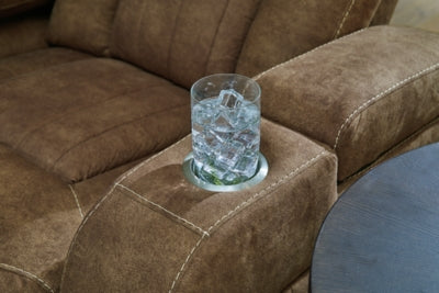 Wolfridge Brown Power Reclining Sofa and Loveseat