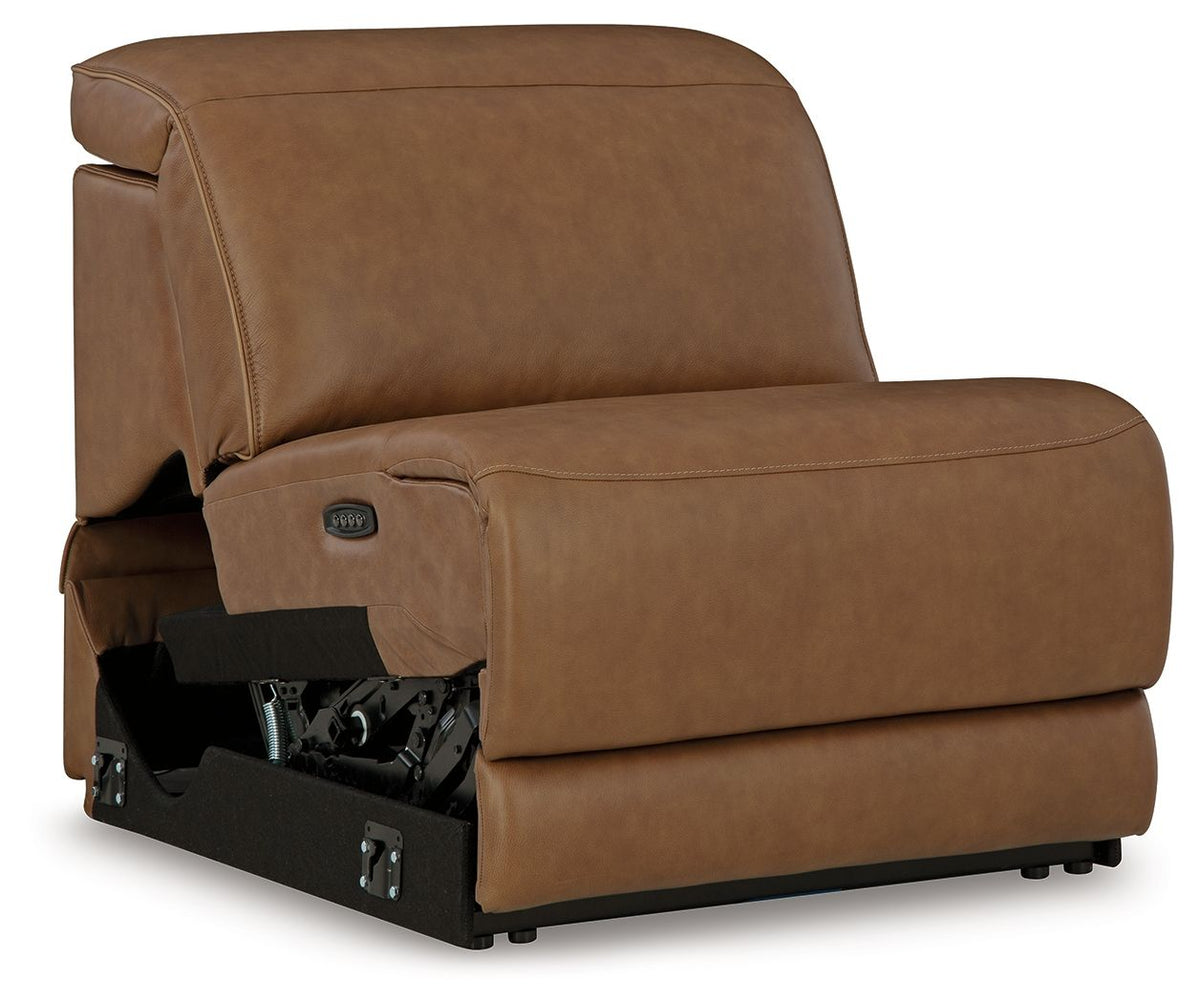 Magic Man Caramel power armless recliner with adjustable headrest
