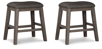 Caitbrook - Upholstered Stool (Set of 2) - Gray
