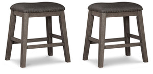 Caitbrook - Upholstered Stool (Set of 2) - Gray
