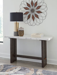 Ashley Burkhaus Sofa Table - White / Dark Brown