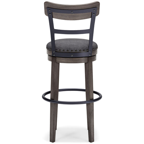 Caitbrook - Tall UPH Swivel Barstool - Gray