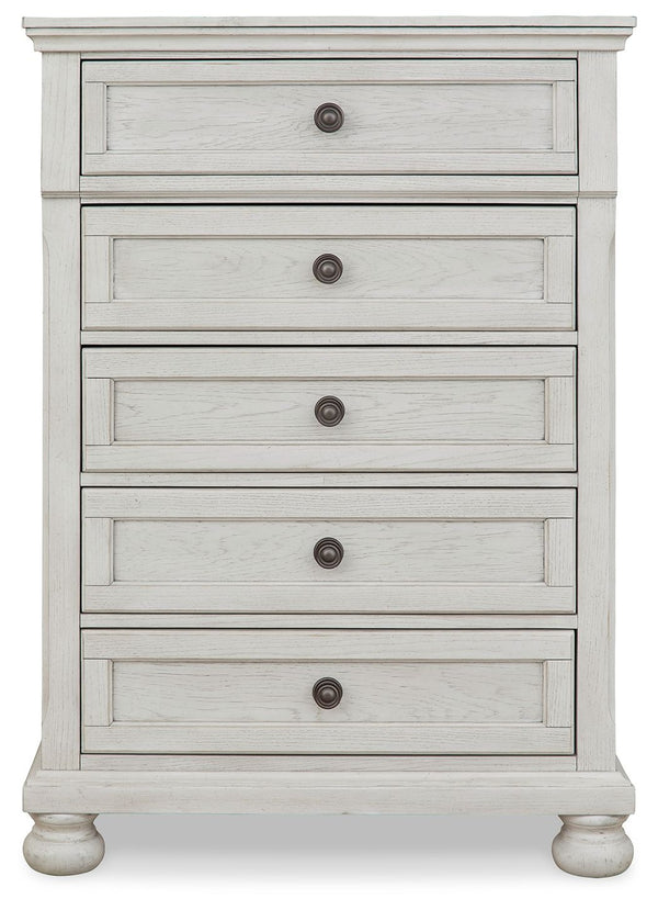 Ashley Robbinsdale - Five Drawer Chest - Youth - Antique White