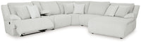 Top Tier Alloy 5-Piece Reclining Sectional with Rocker Recliner