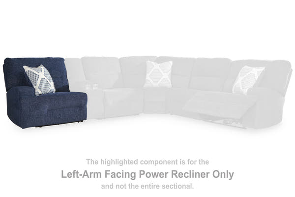 Ashley Acklen Place LAF Zero Wall Power Recliner - Navy