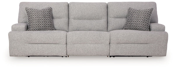 Ashley Acklen Place Pewter 3 Piece Power Reclining Sectional Sofa