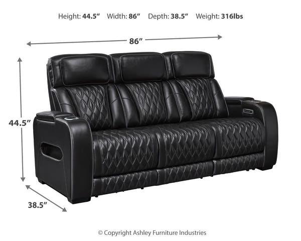 Ashley Boyington Power Reclining Sofa With Adjustable Headrest