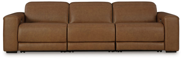 Ashley Magic Man Caramel 3 Piece Power Reclining Sectional Sofa With Manual Headrest