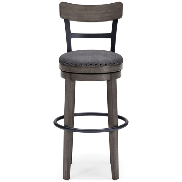 Caitbrook - Tall UPH Swivel Barstool - Gray