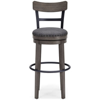 Caitbrook - Tall UPH Swivel Barstool - Gray