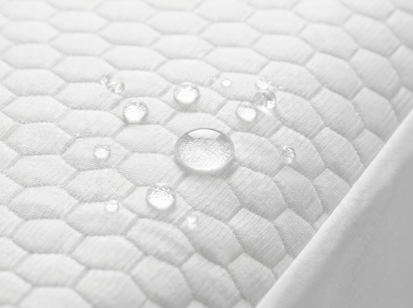 Water beading on the Chill Shield waterproof hex surface