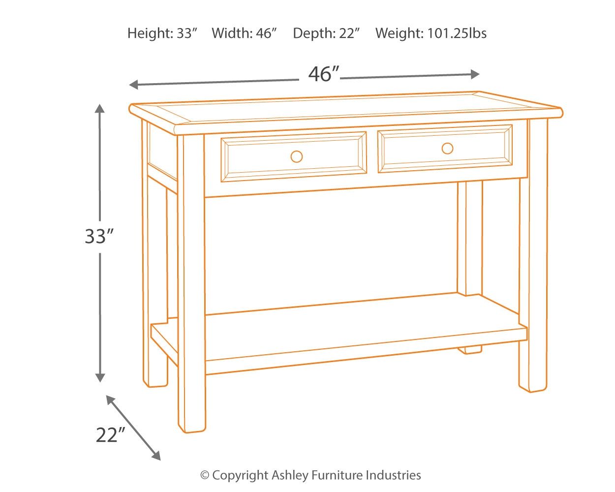 Ashley Bolanburg Sofa Table