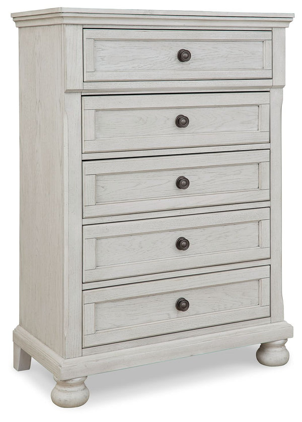 Ashley Robbinsdale - Five Drawer Chest - Youth - Antique White