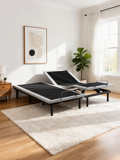 OS4 Adjustable Base in modern bedroom featuring Omne Sleep