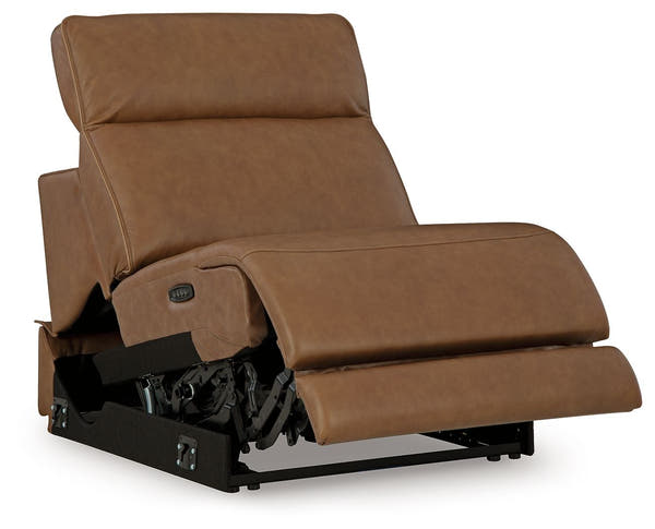 Magic Man Caramel power armless recliner, reclined