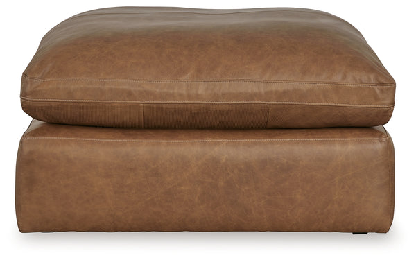 Emilia Caramel Leather 5pc Modular Sectional with Ottoman