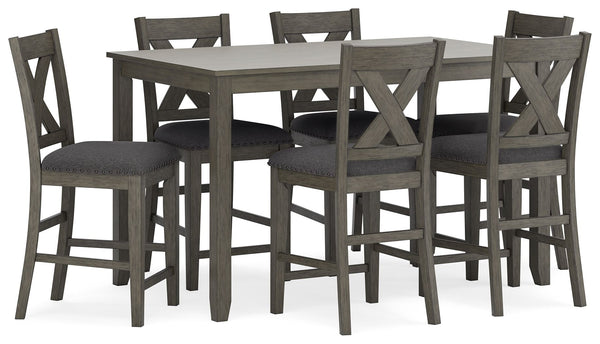 Ashley Caitbrook Rect Drm Counter Table Set (Set of 7) - Gray