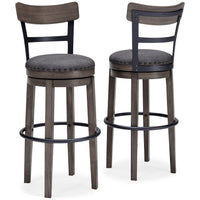 Caitbrook - Tall UPH Swivel Barstool - Gray