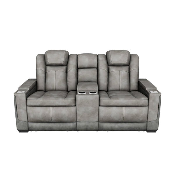 DuraPella Slate Box-Arm Power Reclining Loveseat with Console - 3D model