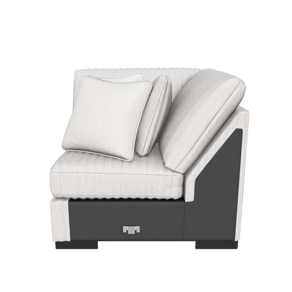 Stupendous Alloy Corduroy Symmetrical Sectional Living Room Set / 3pc — Wedge (one piece of this set), 3D model
