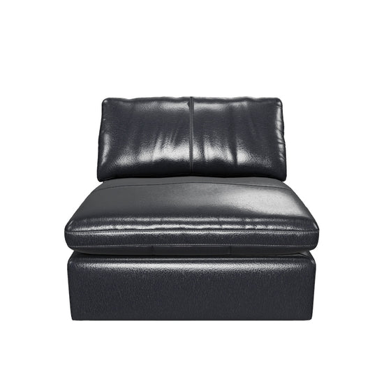 Emilia Black Leather Modular Sectional Units - 3D model