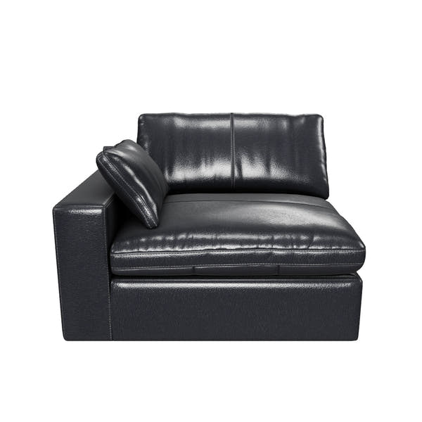 Emilia Black Leather Modular Sectional Units - 3D model