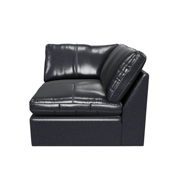 Emilia Black Leather Modular Sectional Units - 3D model
