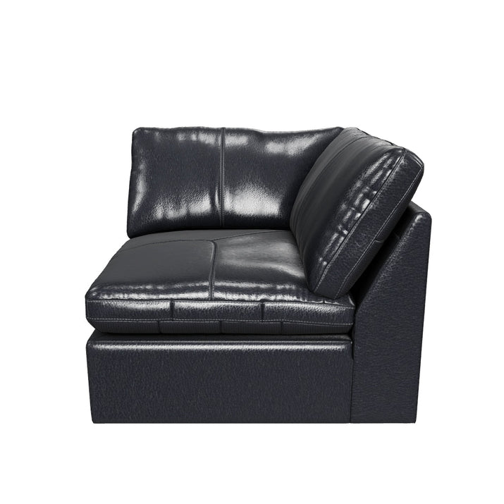 Emilia Black Leather Modular Sectional Units - 3D model