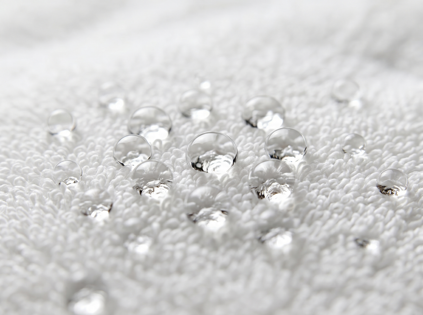 Terry protector repelling water droplets — waterproof