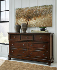 Porter Rustic Brown Dresser, Mirror and Nightstand Set