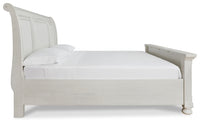 Robbinsdale - Queen Rails with Roll Slats - Antique White — Robbinsdale Queen Sleigh Bed