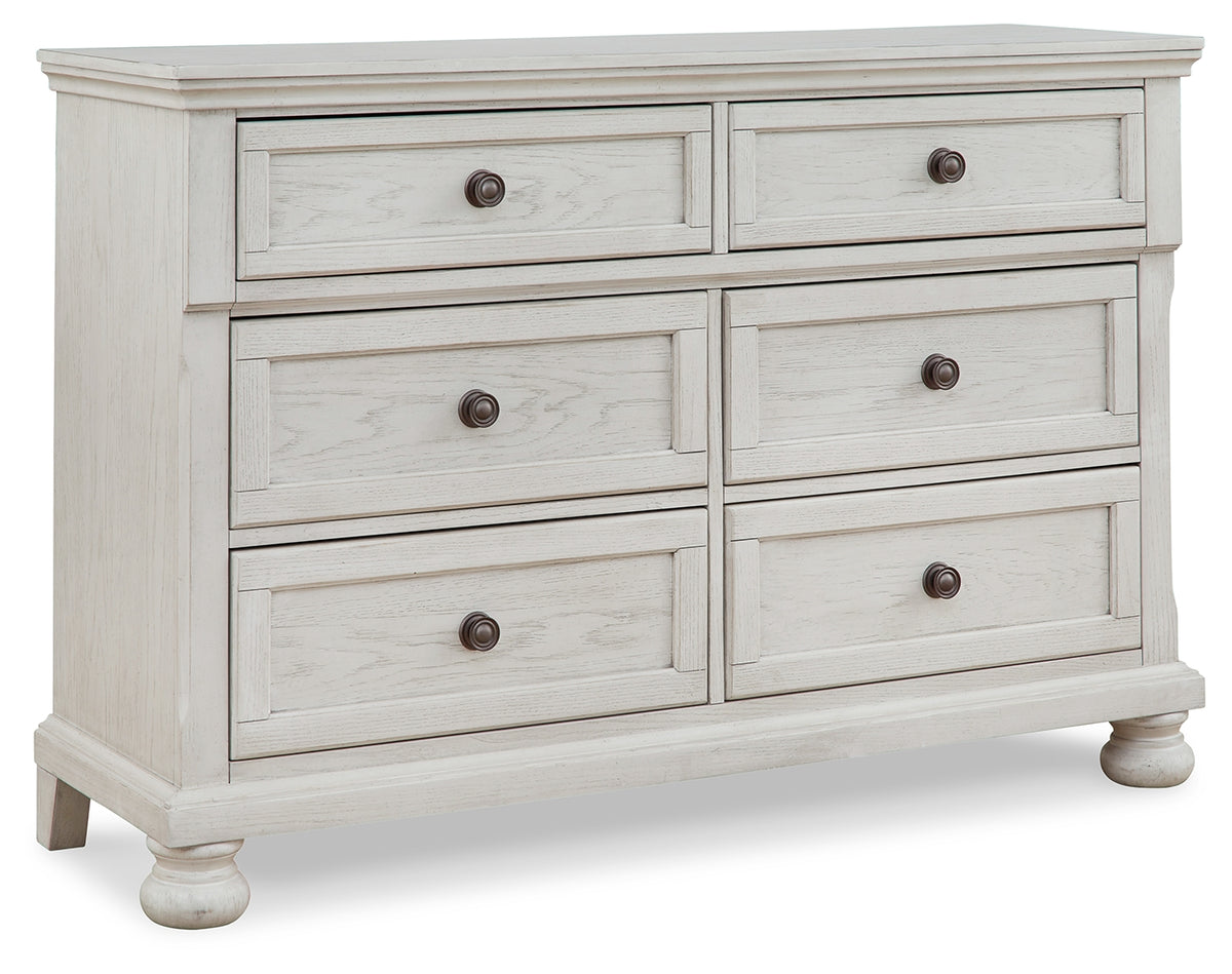 Robbinsdale Antique White Queen Sleigh Storage Bedroom Set