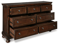 Porter Rustic Brown Dresser, Mirror and Nightstand Set