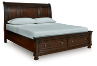 Porter Rustic Brown Queen Storage Footboard — Porter Queen Sleigh Storage Bed