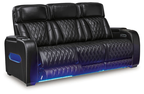 Boyington Gray Power Reclining Sofa and Loveseat