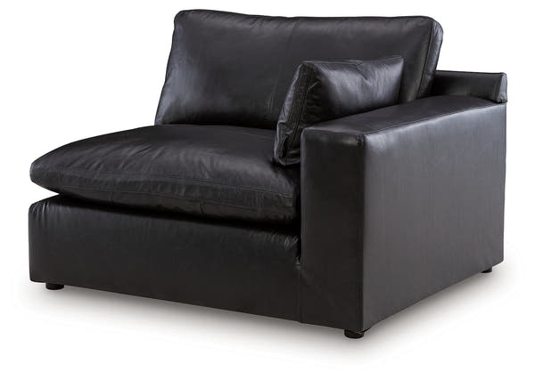 Emilia Black Leather 3pc Modular Sectional Sofa