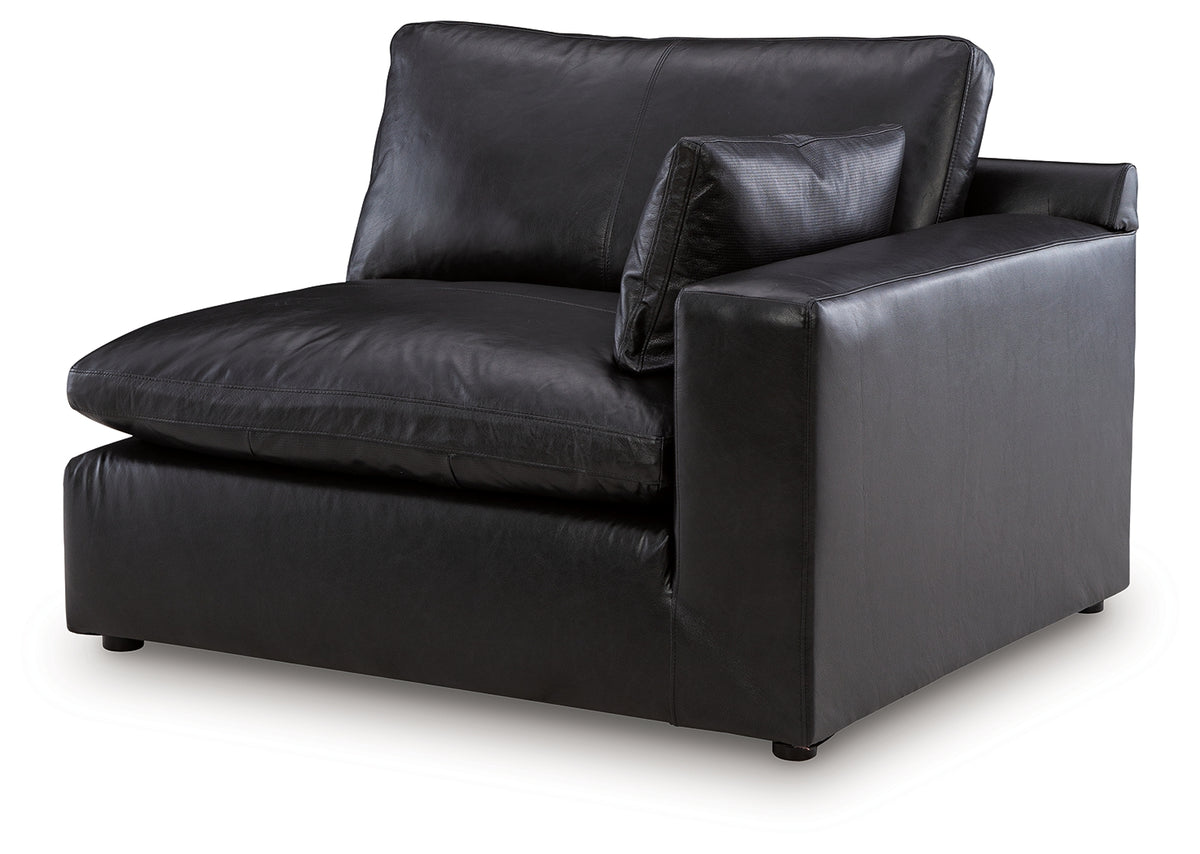 Emilia Black Leather 3pc Modular Sectional Sofa