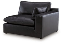 Emilia Black Leather 3pc Modular Sectional Sofa