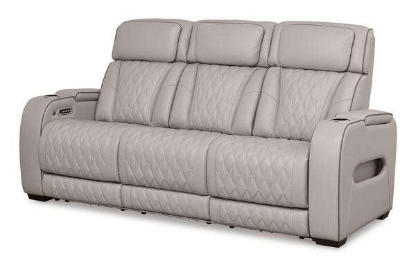 Boyington Gray Power Reclining Sofa and Loveseat