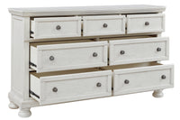 Robbinsdale Antique White Dresser, Mirror and Nightstand Set