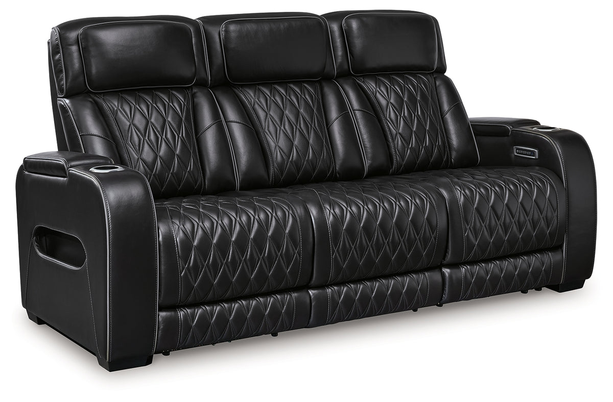 Boyington Gray Power Reclining Sofa and Loveseat