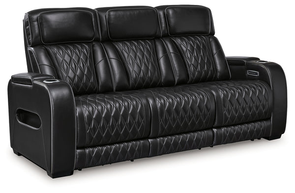 Boyington Gray Power Reclining Sofa and Loveseat