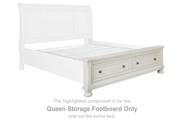 Robbinsdale Antique White Queen Sleigh Storage Bedroom Set