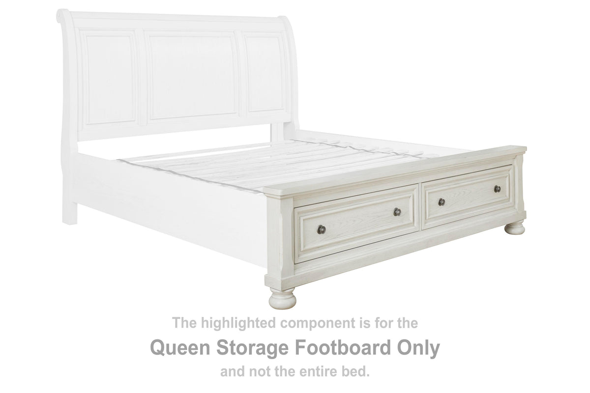 Robbinsdale Antique White Queen Sleigh Storage Bedroom Set