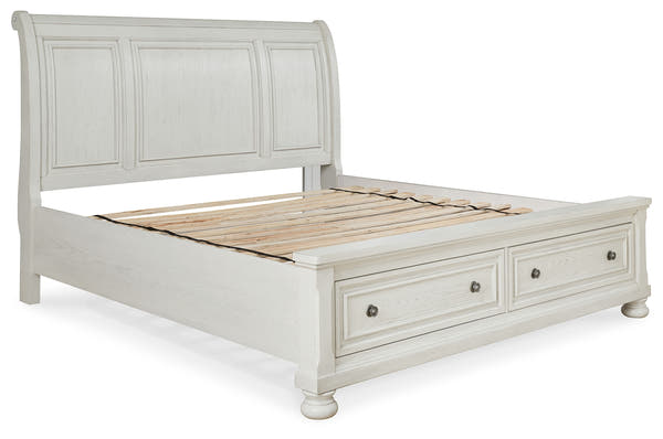 Robbinsdale Antique White Queen Sleigh Storage Bedroom Set