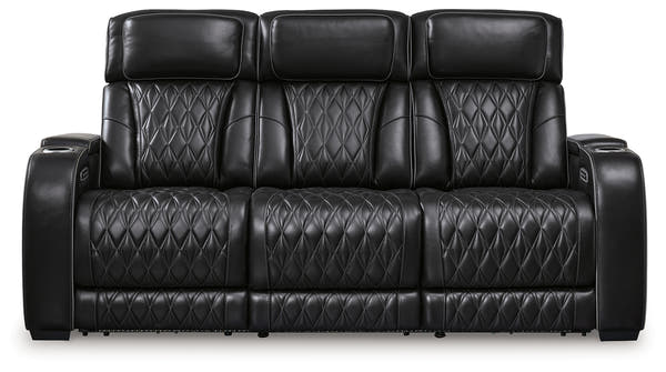 Boyington Gray Power Reclining Sofa and Loveseat