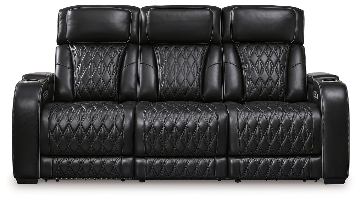 Boyington Gray Power Reclining Sofa and Loveseat